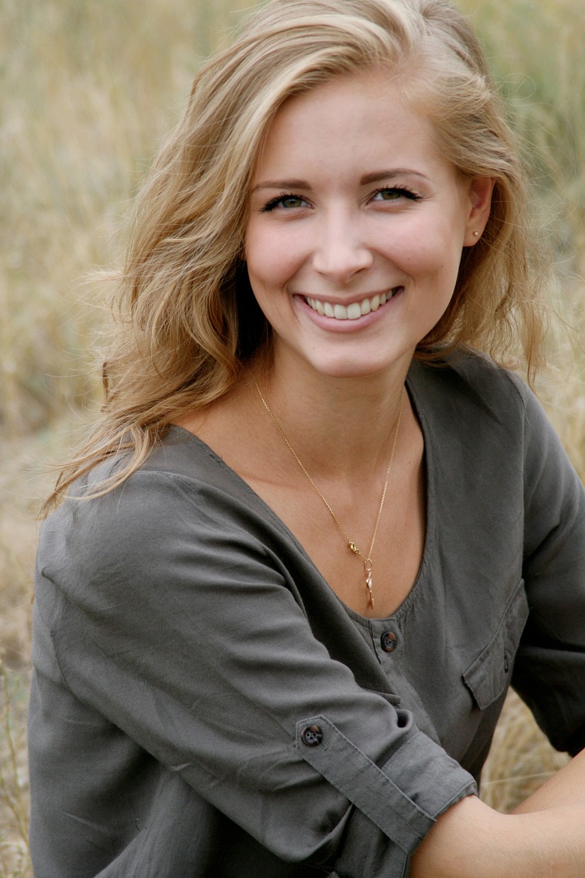 closeup of woman smiling at camera